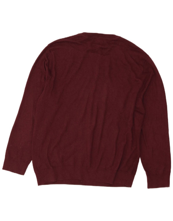 Nautica Mens Crew Neck Jumper Sweater XL Burgundy Cotton