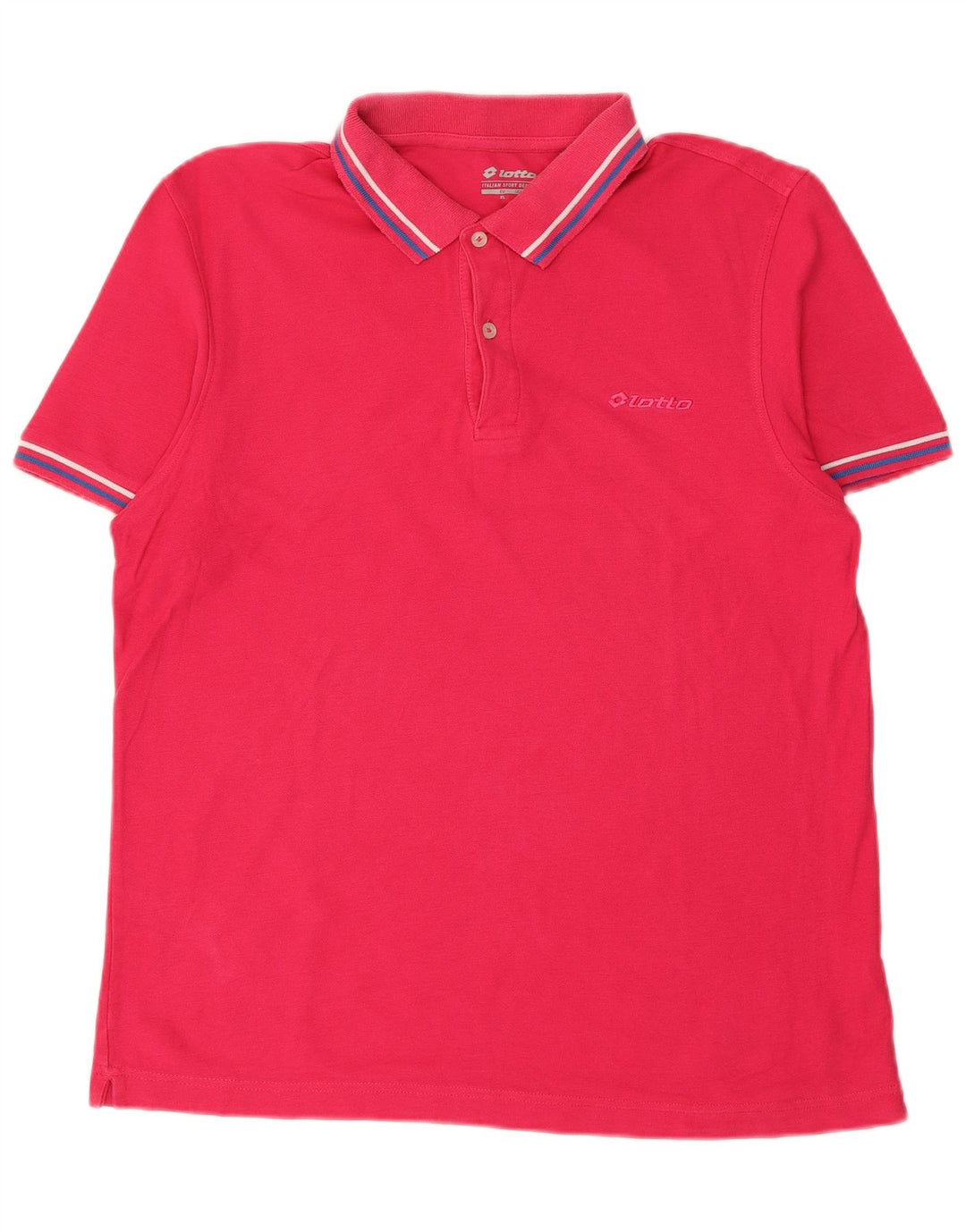 LOTTO Mens Polo Shirt Large Pink Cotton