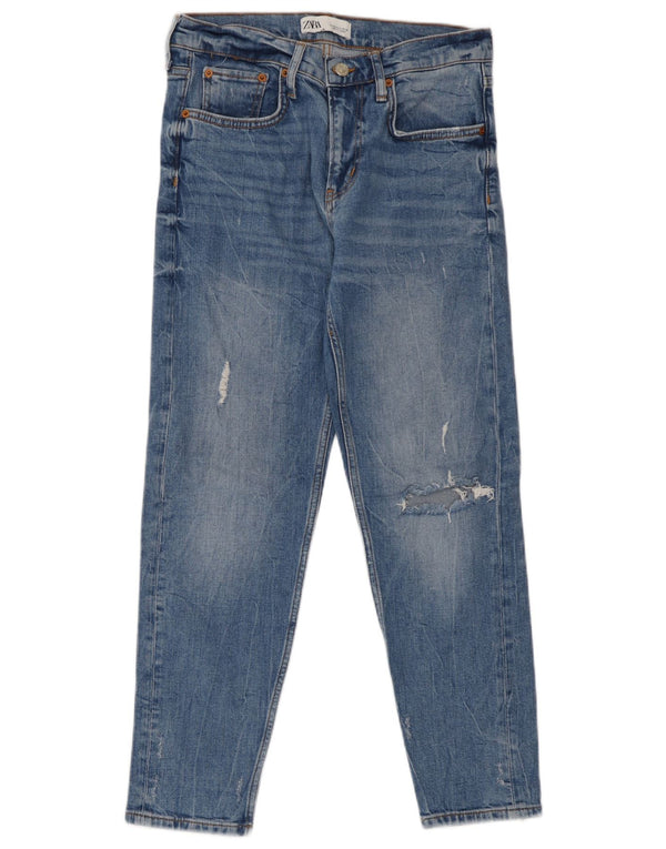 Zara Womens Distressed Slim Jeans EU 36 XS W26 L26 Blue Cotton