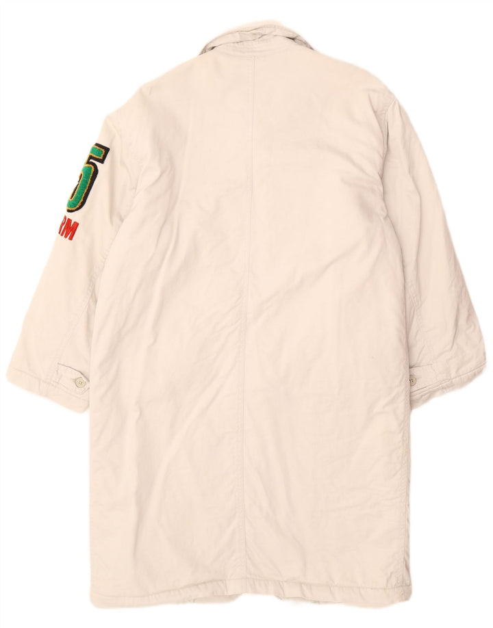 Uniform Mens Graphic Overcoat UK 40 Large White