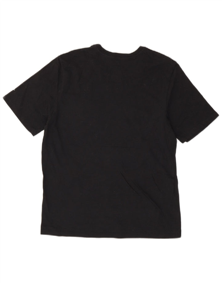 NIKE Womens Athletic Cut Graphic T-Shirt Top UK 12 Medium Black Cotton