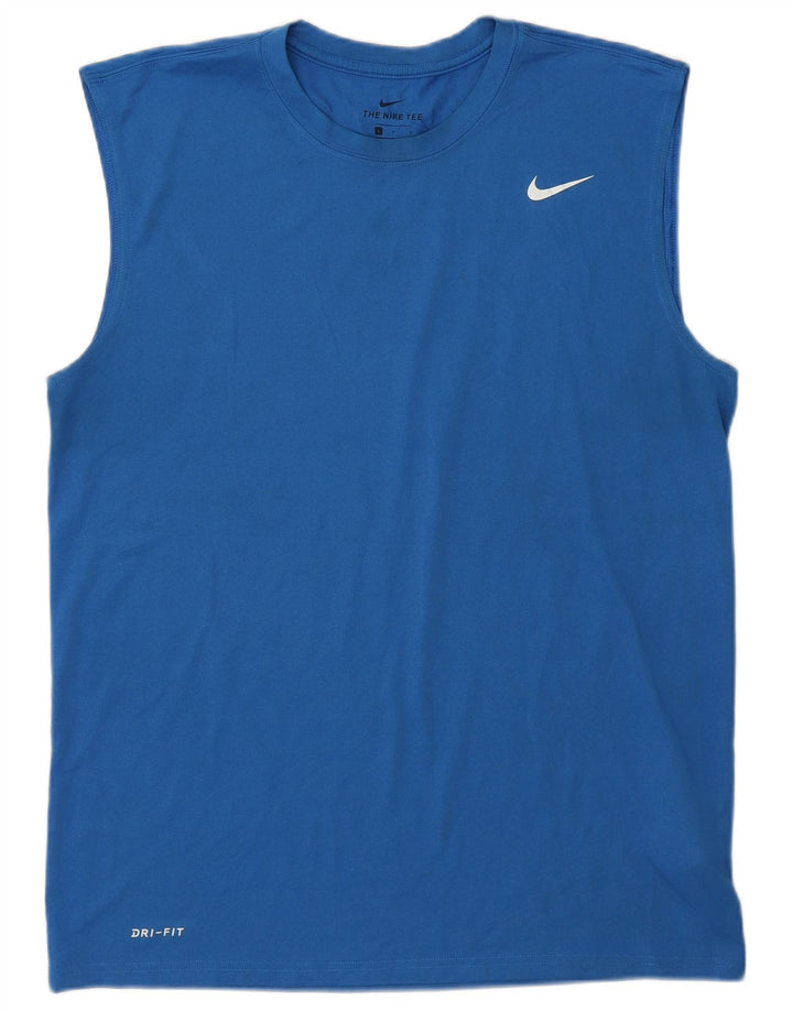 Nike Mens Dri Fit Vest Top Large Blue Polyester