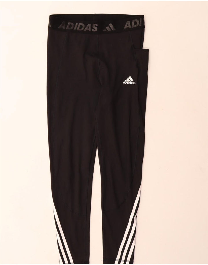 Adidas Womens Graphic Leggings UK 12/14 Medium  Black Polyester