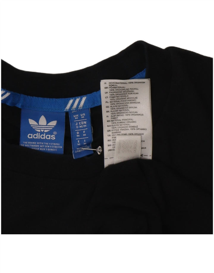 Adidas Mens Graphic T-Shirt Top Medium Black Cotton