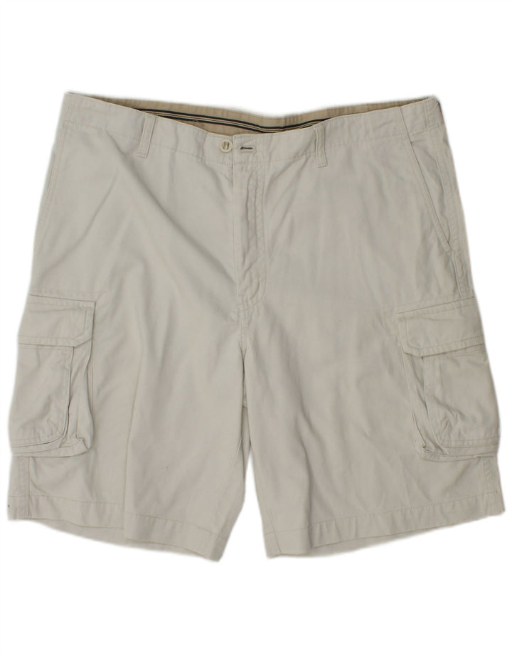 Izod Mens Cargo Shorts W38 XL White Cotton