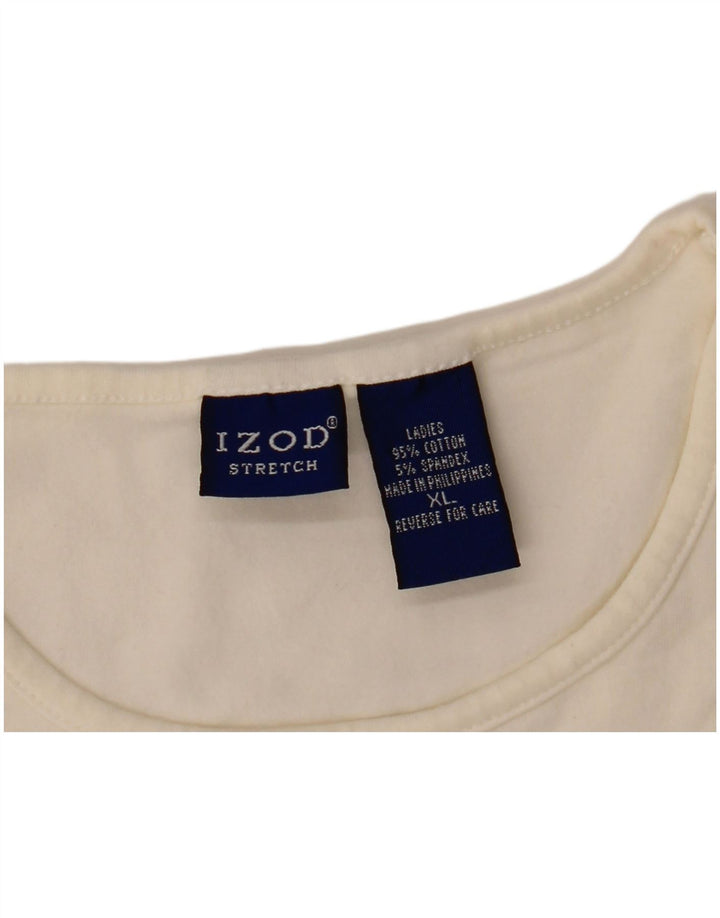 IZOD Womens T-Shirt Top UK 18 XL White Cotton