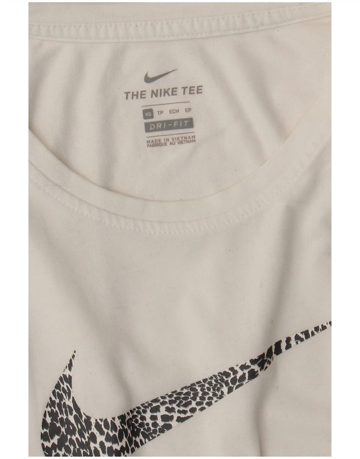 NIKE Womens Dri Fit Graphic Vest Top UK 6 XS White