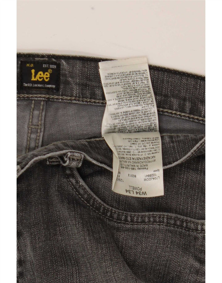 Lee Mens Powell Straight Jeans W34 L30 Grey Cotton