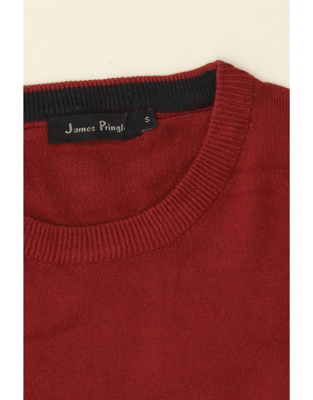 JAMES PRINGLE Mens Crew Neck Jumper Sweater Small Red Acrylic