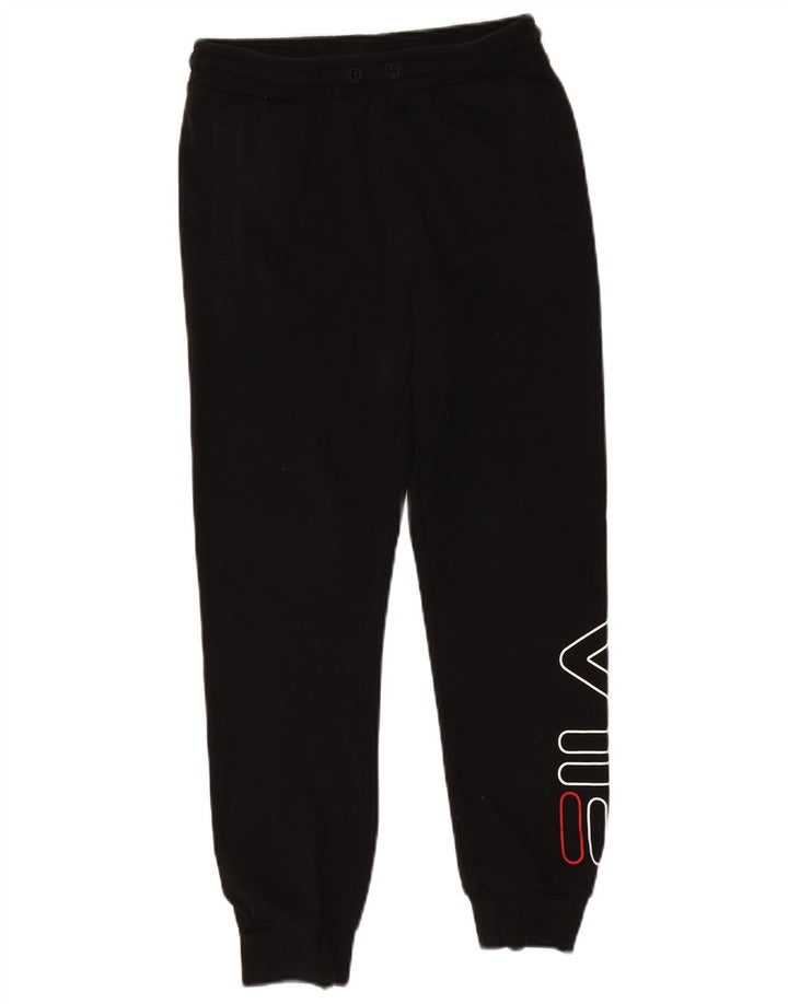 FILA Boys Graphic Tracksuit Trousers Joggers 11-12 Years  Black