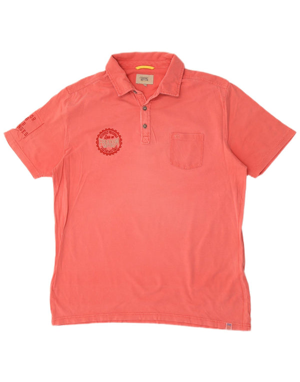 Camel Active Mens Graphic Polo Shirt 2XL Pink