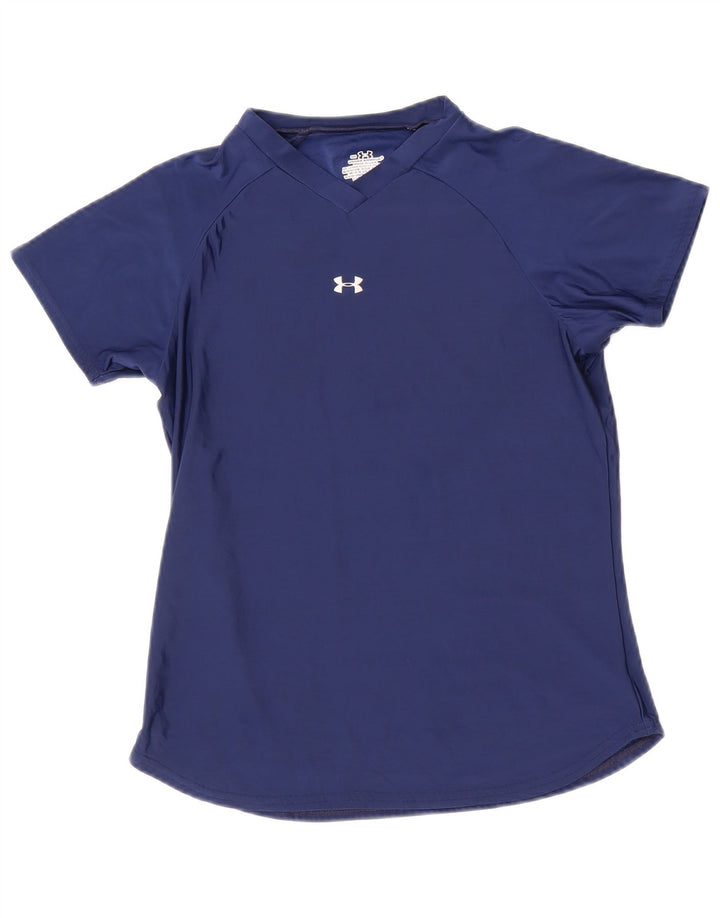 Under Armour Womens T-Shirt Top Small Navy Blue Polyester
