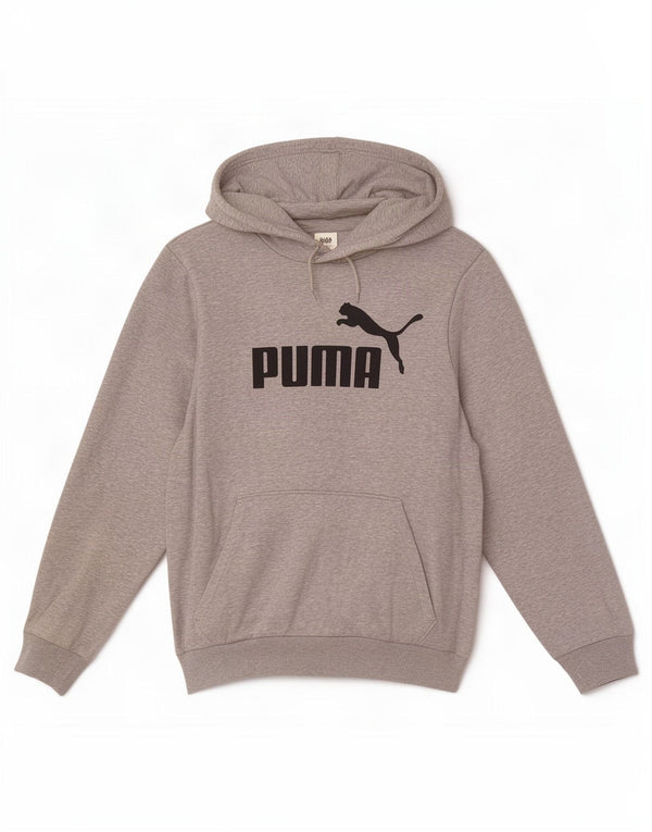 Puma Womens Loose Fit Graphic Hoodie Jumper UK 18 XL Grey Cotton