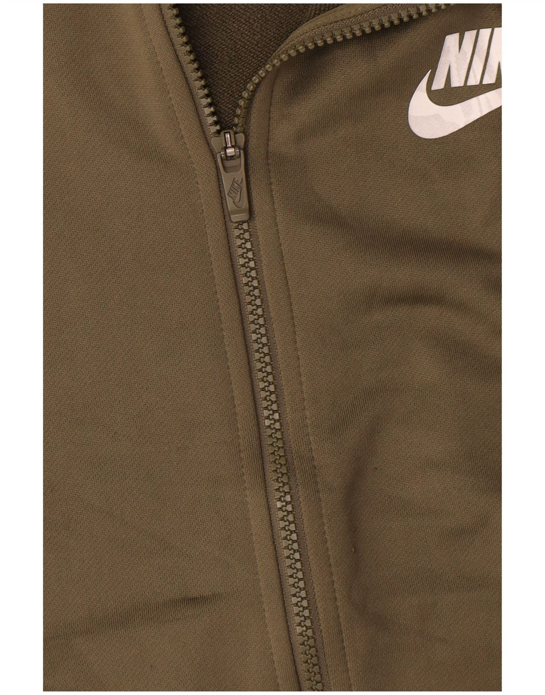 Nike Boys Tracksuit Top Jacket 13-14 Years XL Khaki Colourblock Polyester
