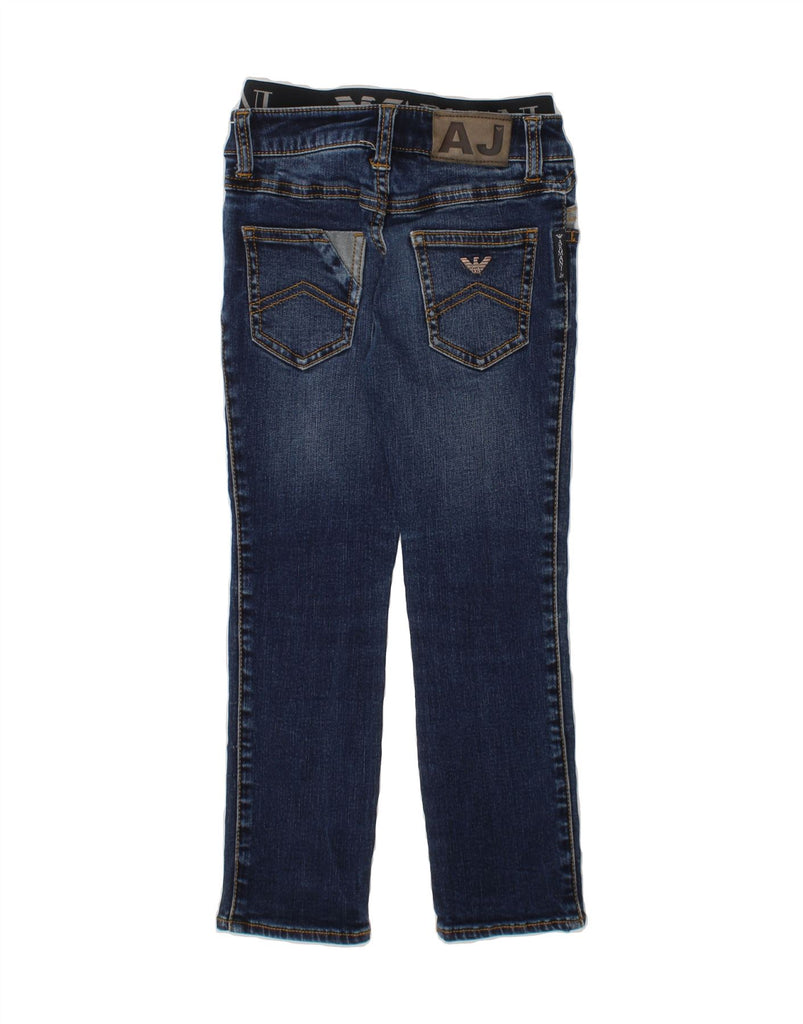 ARMANI JUNIOR Boys Straight Jeans 3-4 Years W19 L18 Navy Blue Cotton Vintage Armani Junior and Second-Hand Armani Junior from Messina Hembry 