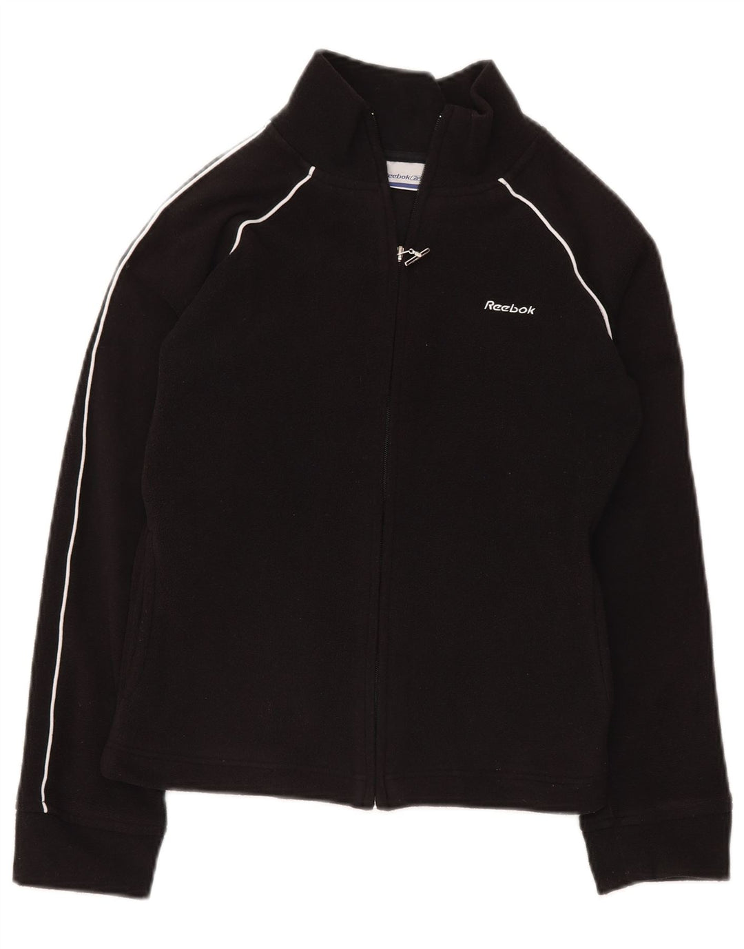 REEBOK Womens Fleece Jacket UK 10 Small Black Polyester