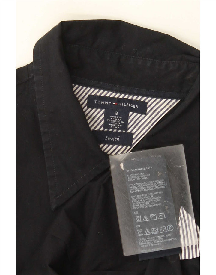 Tommy Hilfiger Womens Shirt US 6 Medium Black Cotton