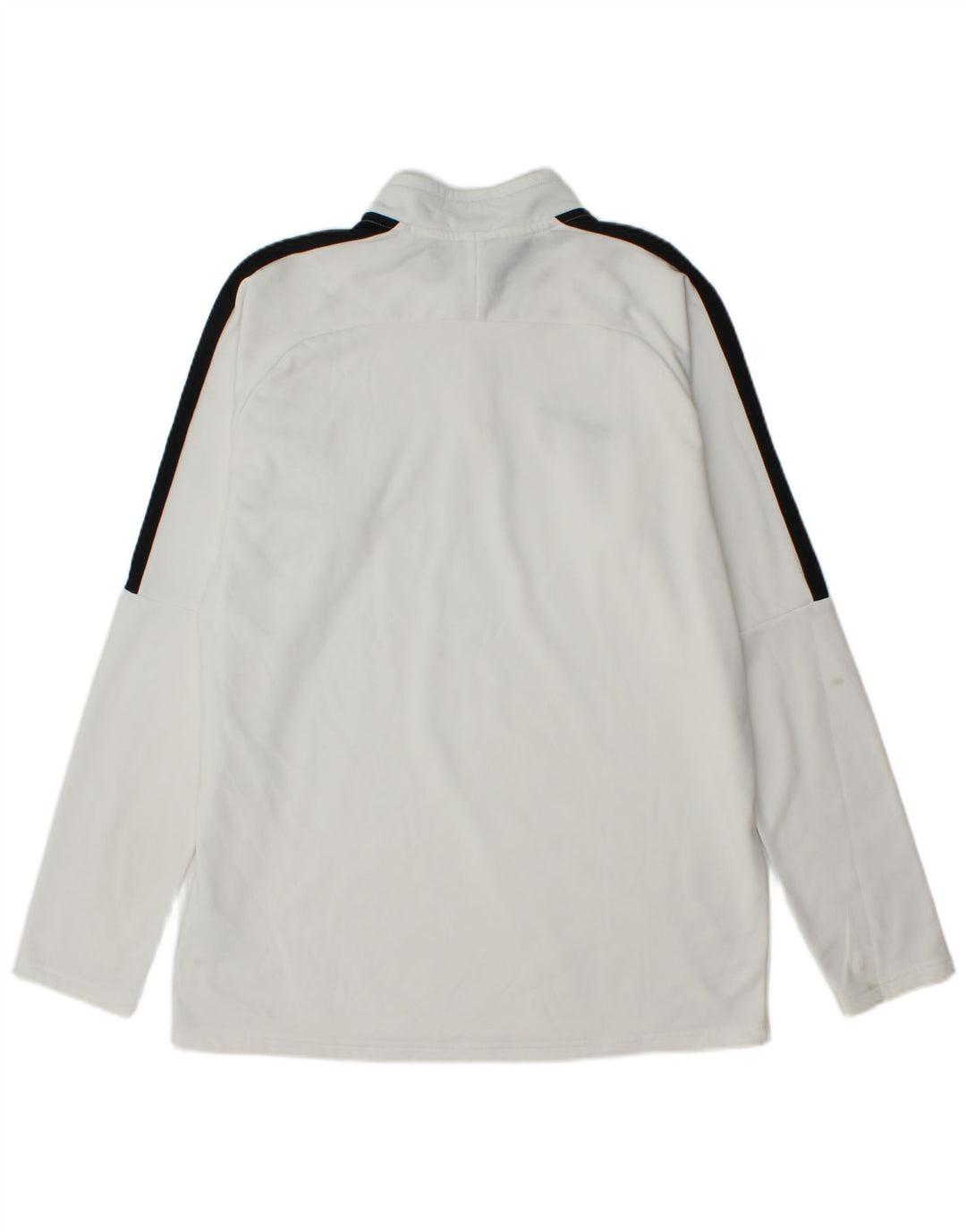 Nike Mens Dri Fit Zip Neck Pullover Tracksuit Top Large White Colourblock