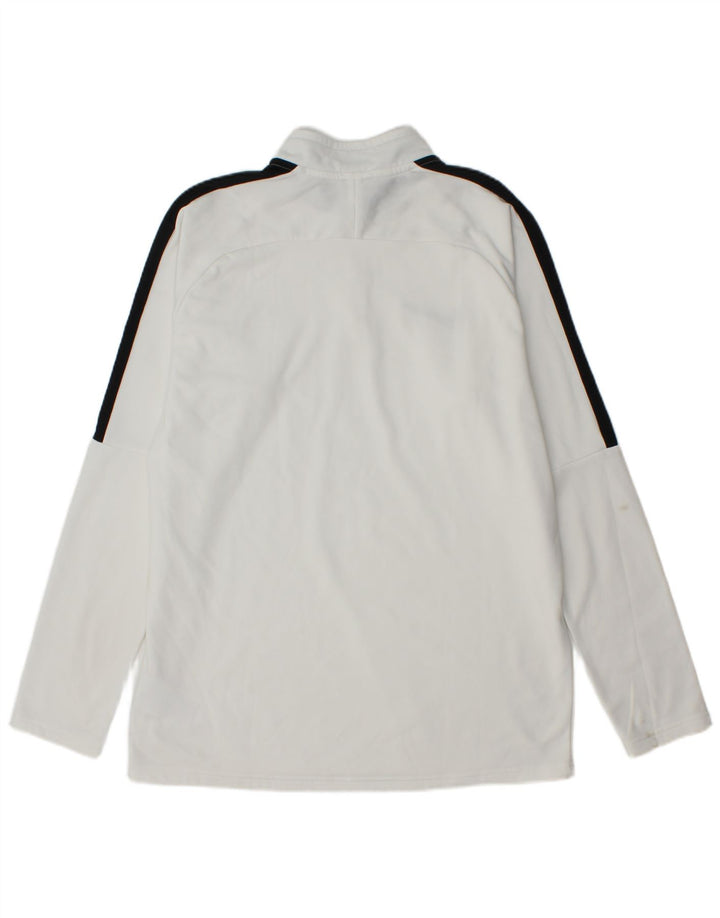 Nike Mens Dri Fit Zip Neck Pullover Tracksuit Top Large White Colourblock