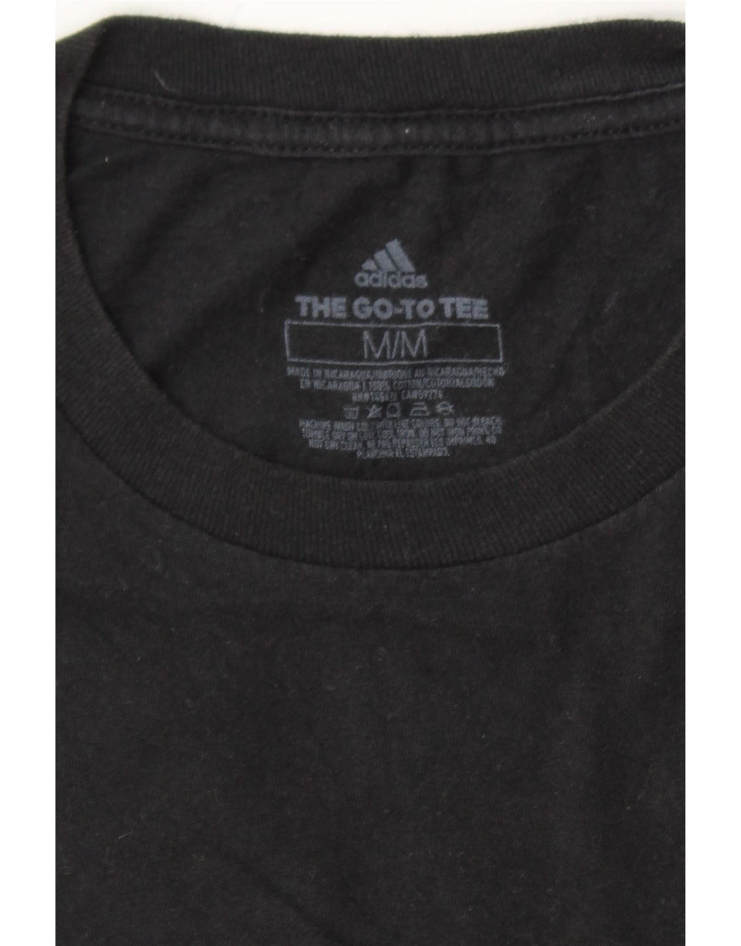 ADIDAS Mens Graphic T-Shirt Top Medium Black Cotton Vintage Adidas and Second-Hand Adidas from Messina Hembry 