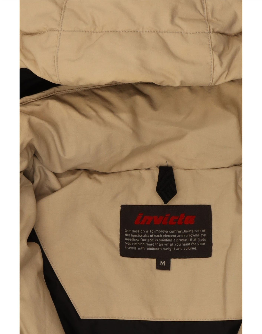INVICTA Mens Hooded Padded Jacket UK 38 Medium Beige Polyamide Vintage Invicta and Second-Hand Invicta from Messina Hembry 