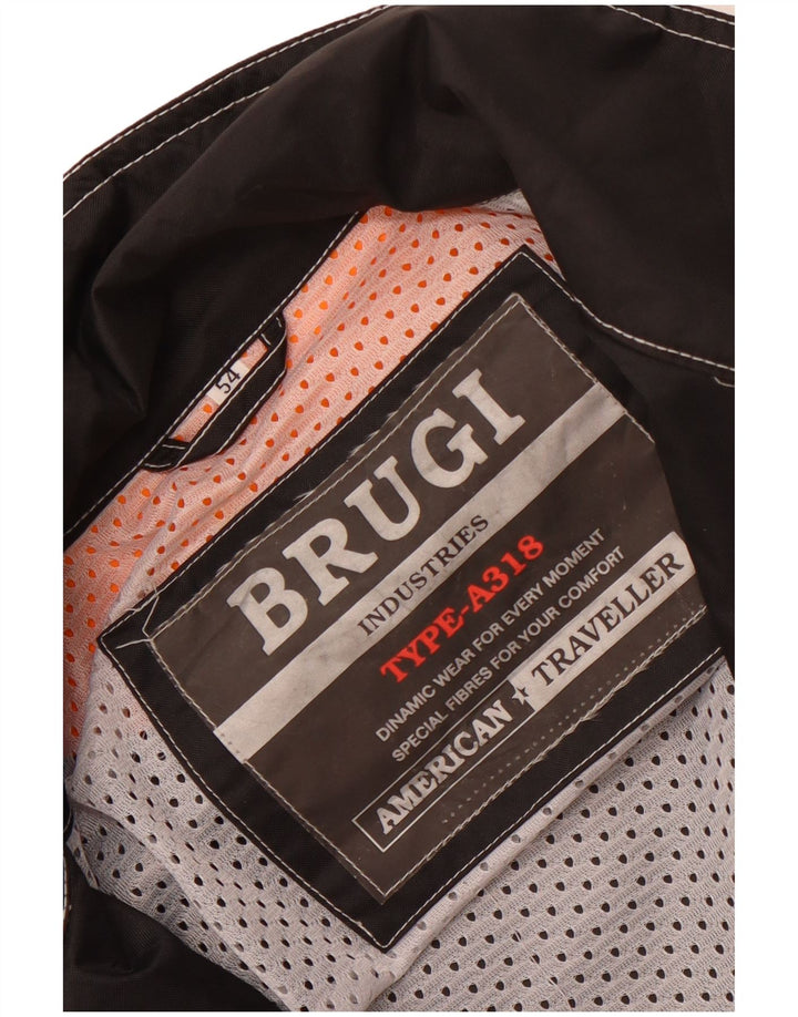 Brugi Mens Rain Jacket IT 54 2XL Black Colourblock