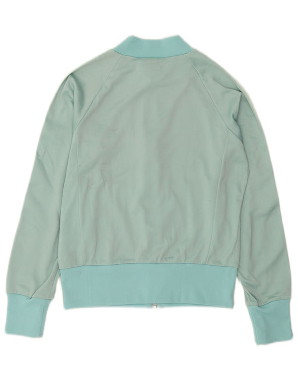 Adidas Womens Tracksuit Top Jacket UK 10 Small Turquoise Colourblock Nylon