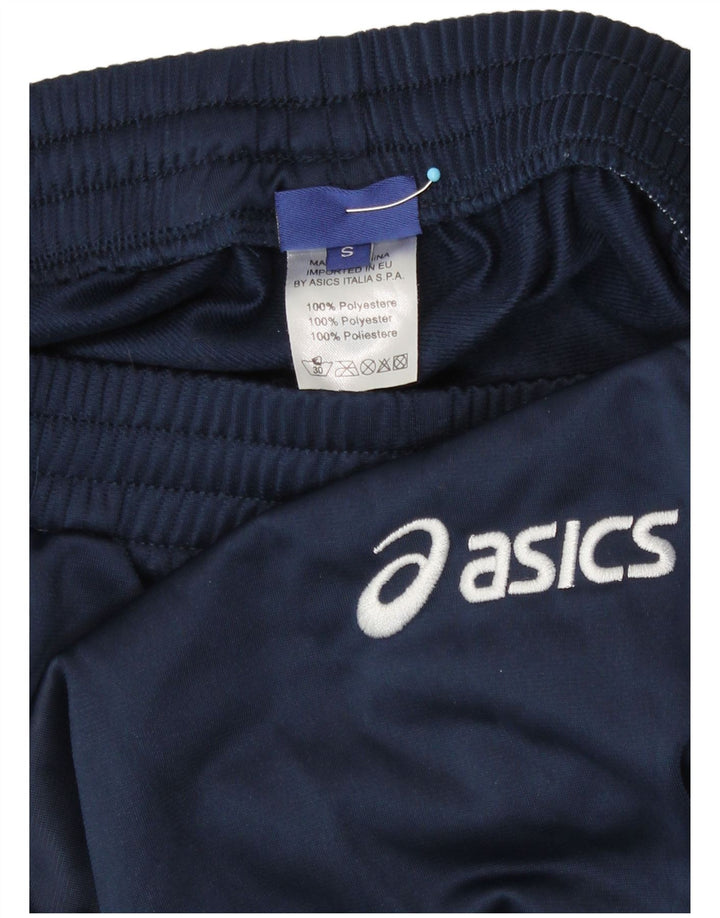 Asics Mens Tracksuit Trousers Small Navy Blue Polyester