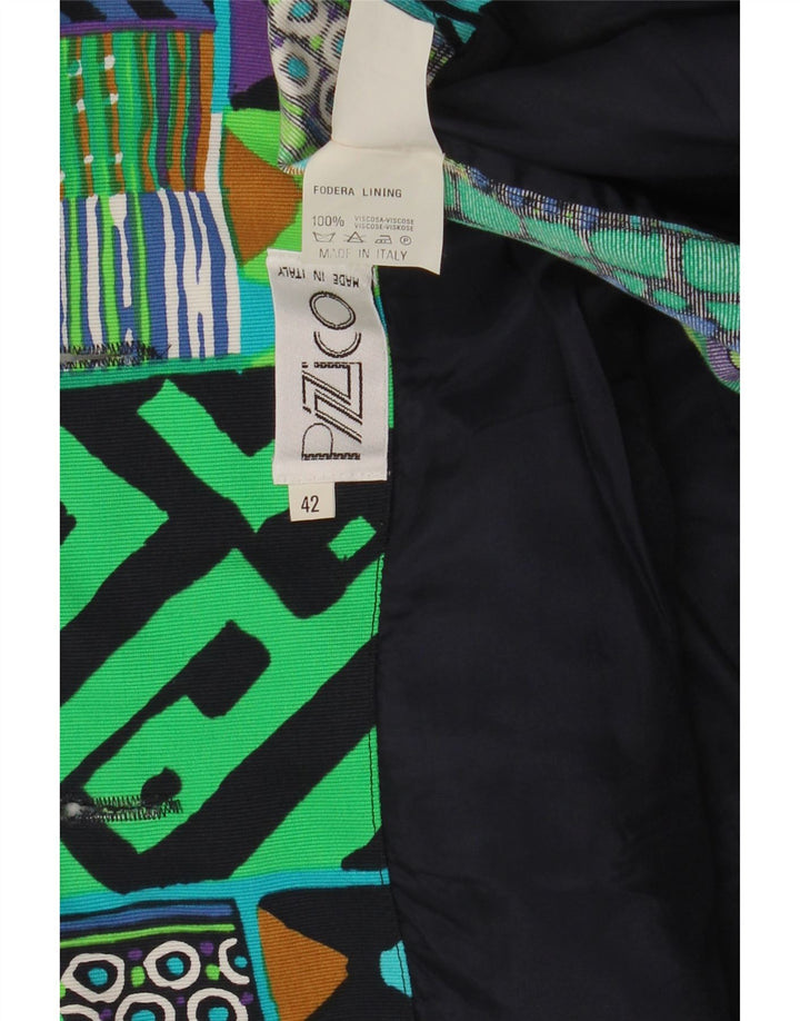 Vintage Womens 3 Button Blazer Jacket IT 42 Medium Multicoloured Geometric