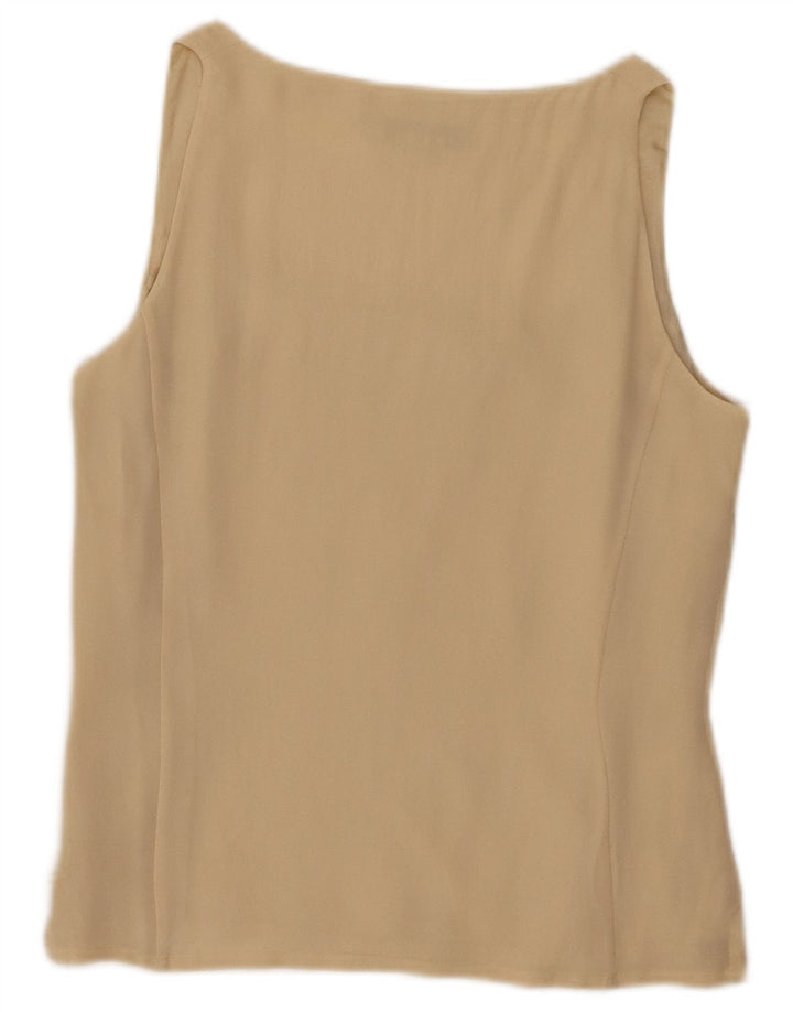 Blunauta Womens Sleeveless Blouse Top IT 42 Medium Beige Silk