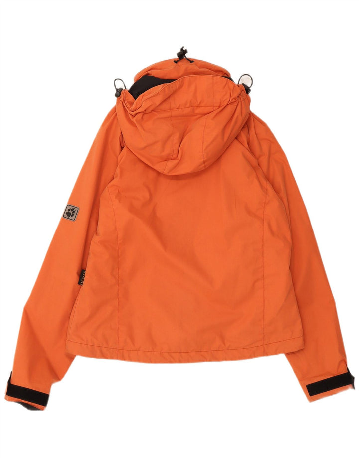 Jack Wolfskin Womens Hooded Windbreaker Jacket UK 10 Small Orange Polyester