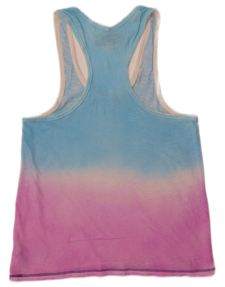 Superdry Mens Graphic Vest Top Small Blue Colourblock Cotton