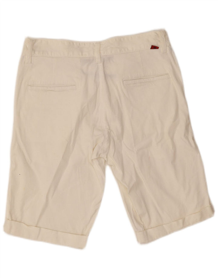 Kappa Womens Chino Shorts IT 42 Medium W30 Off White Cotton