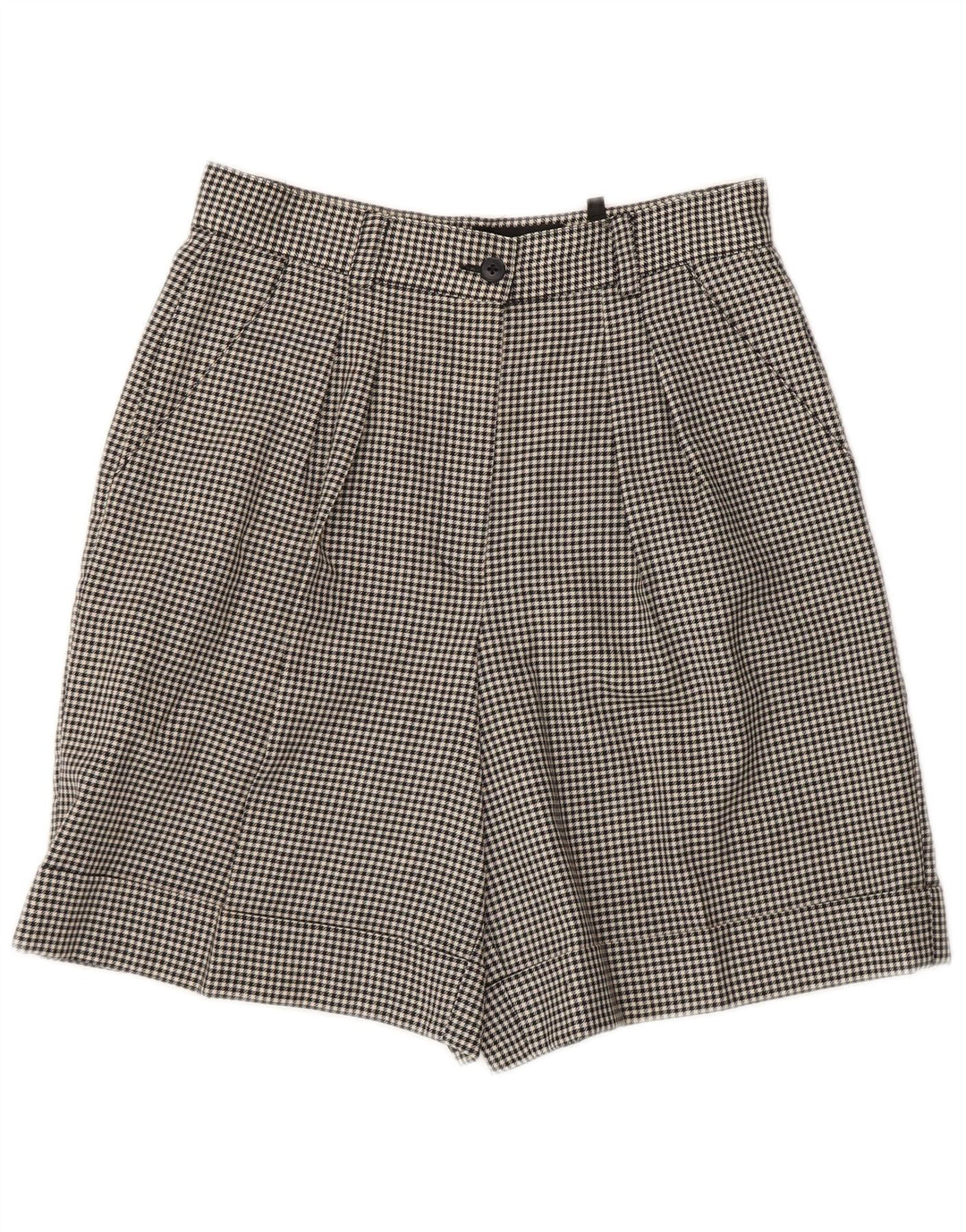 Superior Womens Chino Shorts IT 42 Medium W28 Black Houndstooth