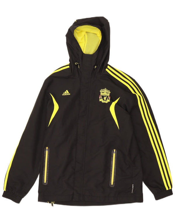 Adidas Mens Liverpool Hooded Rain Jacket UK 38/40 Medium Black Colourblock