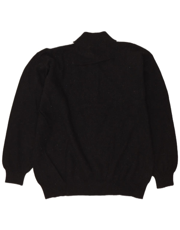 Conbipel Mens Niama Zip Neck Jumper Sweater XL Black Argyle/Diamond Wool