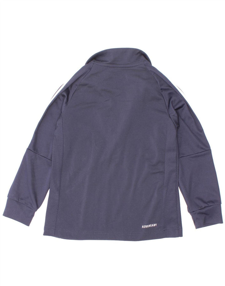 Adidas Boys Aeroready Zip Neck Pullover Tracksuit Top 5-6 Years Navy Blue