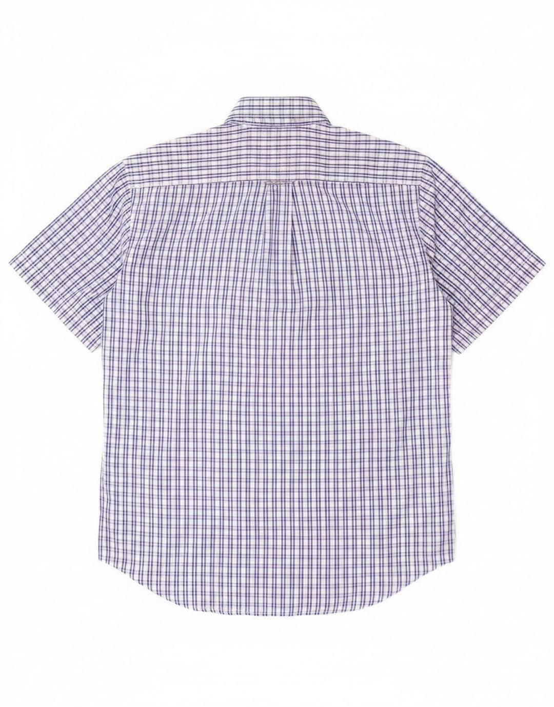 Dack's Mens Short Sleeve Classic Fit Shirt Medium Blue Check Cotton