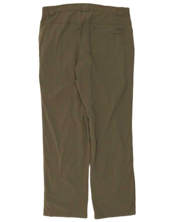 MAMMUT Mens Straight Hiking Trousers IT 54 2XL W36 L32 Khaki Nylon