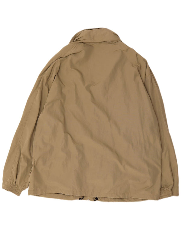 Diadora Mens Hooded Loose Fit Rain Jacket UK 40 Large Beige Polyamide