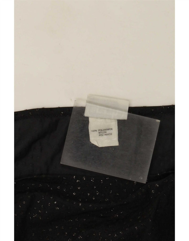Parah Womens See Through Asymmetrical Skirt Medium W28 Black Polyamide