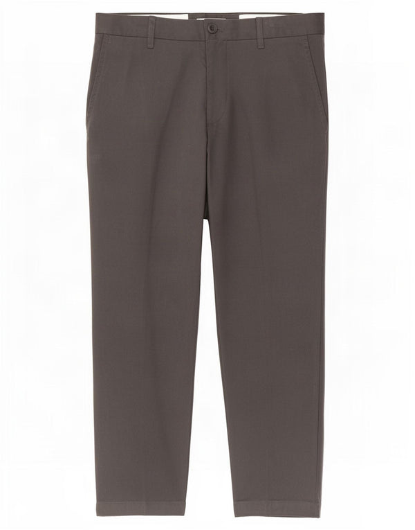 Zara Mens Straight Chino Trousers EU 40 Medium W31 L26 Grey Cotton