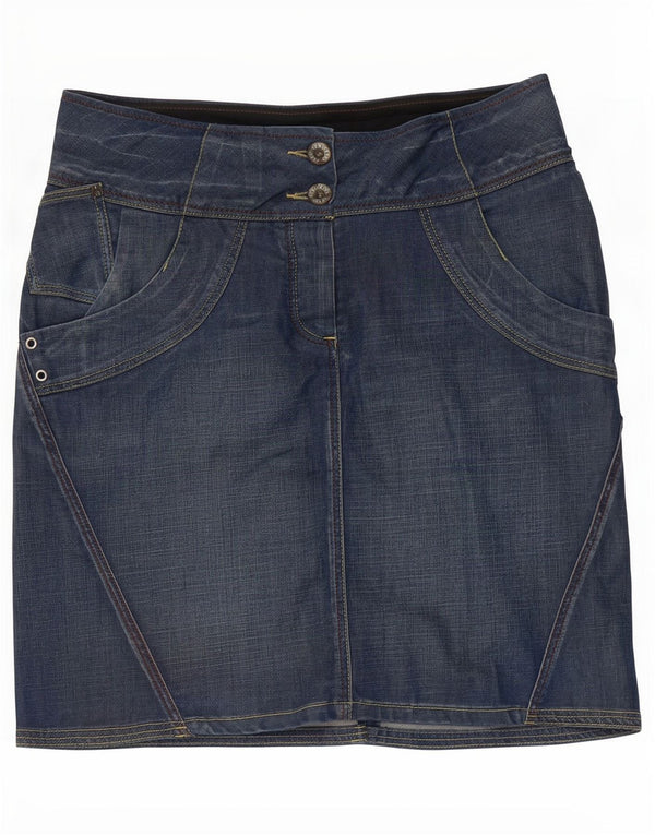 Fat Face Womens Denim Skirt UK 10 Small W32 Blue Cotton