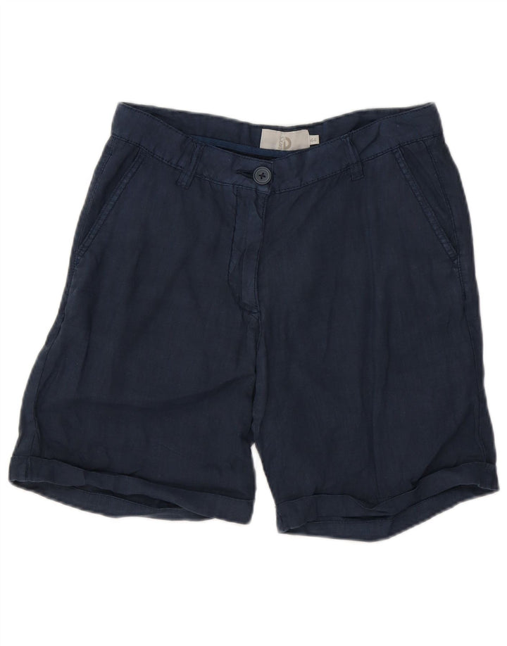 DACK'S Womens Chino Shorts IT 44 Medium W30  Navy Blue Linen
