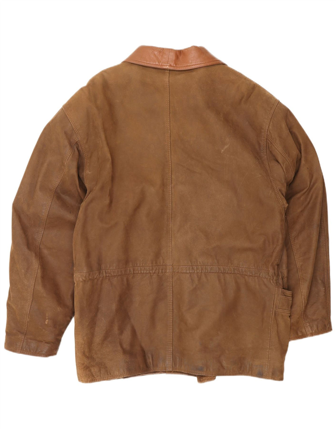 MAREN Mens Leather Jacket UK 36 Small Brown Suede