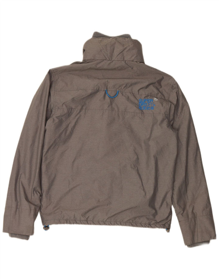 SUPERDRY Mens Windcheater Windbreaker Jacket UK 38 Medium Grey Nylon