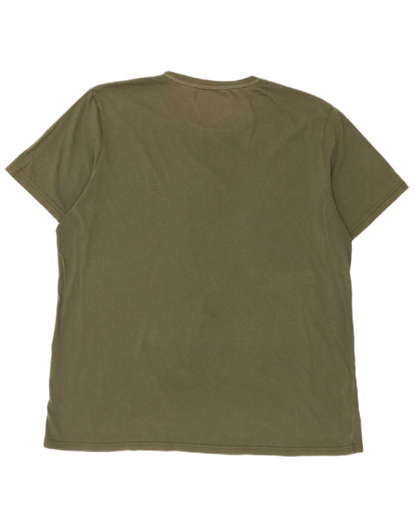 Lyle & Scott Mens T-Shirt Top 2XL Khaki Cotton