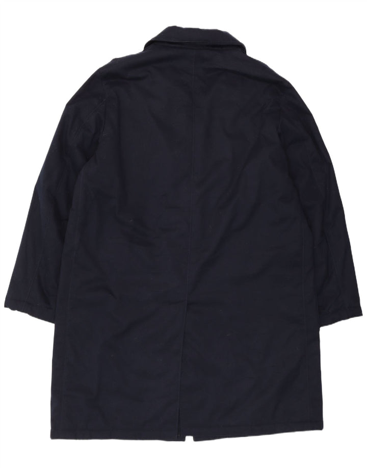 Valentino Mens Overcoat IT 52 XL Navy Blue Polyester