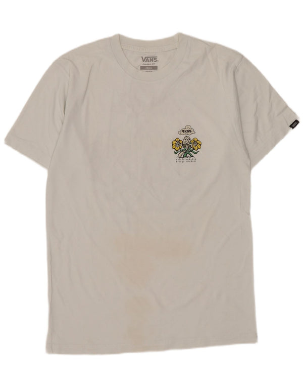 Vans Mens Classic Fit Graphic T-Shirt Top Small White