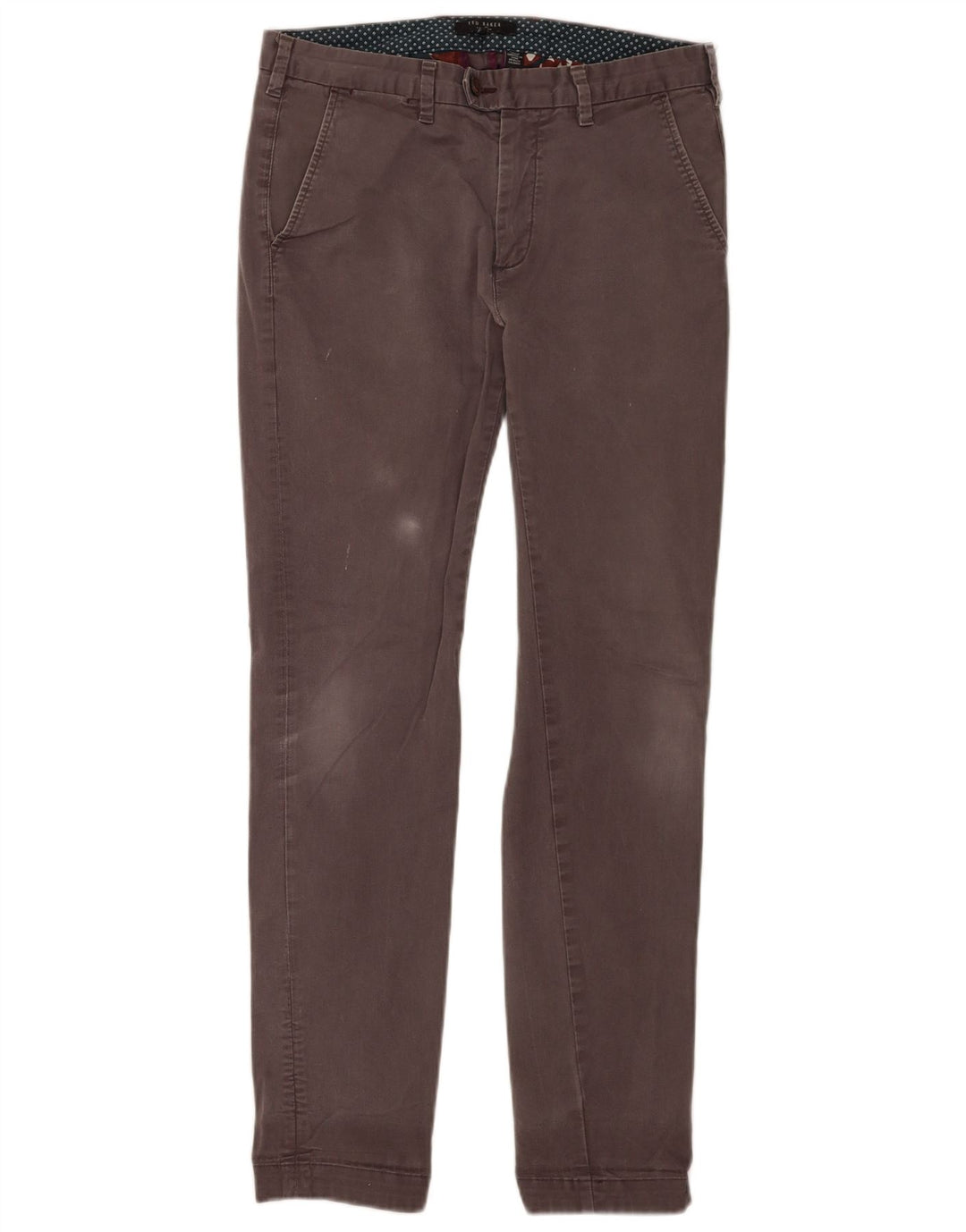 Ted Baker Mens Slim Chino Trousers W30 L30 Grey Cotton